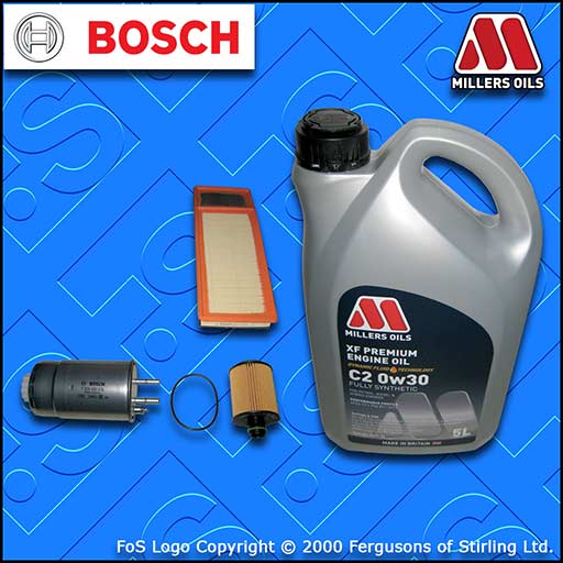 SERVICE KIT for PEUGEOT BIPPER 1.3 HDI OIL AIR FUEL FILTER +0w30 OIL (2010-2017)