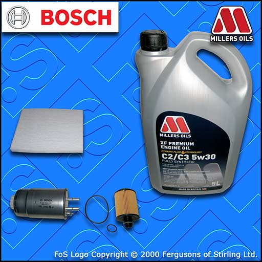 SERVICE KIT for PEUGEOT BIPPER 1.3 HDI OIL FUEL CABIN FILTER +5w30 OIL 2010-2017