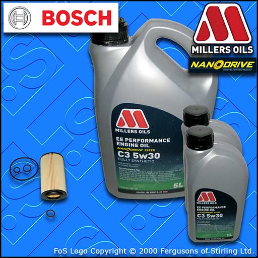Bosch Service Kit Mercedes C180 C200 C220 C250 CDI 204 OM651 Oil Filter +5w30 Nano Oil