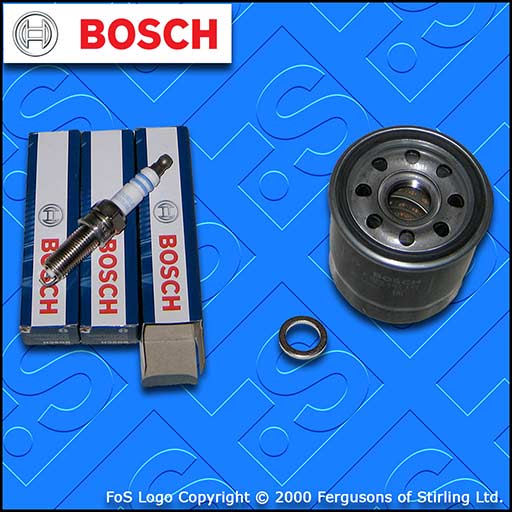 SERVICE KIT for HYUNDAI i10 1.0 BOSCH OIL FILTER SPARK PLUGS (2016-2021)