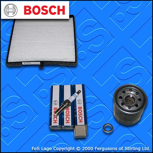 SERVICE KIT for HYUNDAI i10 1.0 BOSCH OIL CABIN FILTERS SPARK PLUGS (2016-2021)