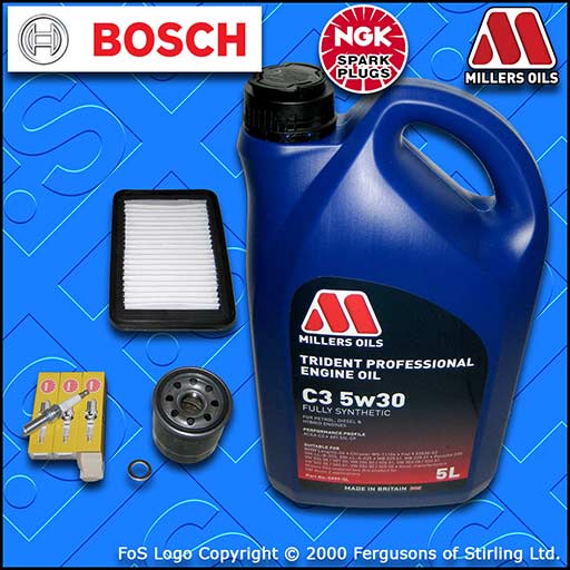 SERVICE KIT for KIA PICANTO TA 1.0 OIL AIR FILTERS SPARK PLUGS +OIL (2011-2017)