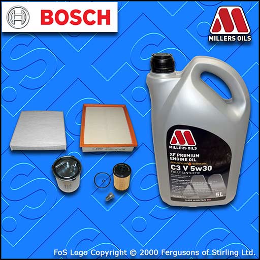 SERVICE KIT for AUDI A1 1.6 TDI CXMA OIL AIR FUEL CABIN FILTER +OIL (2014-2018)