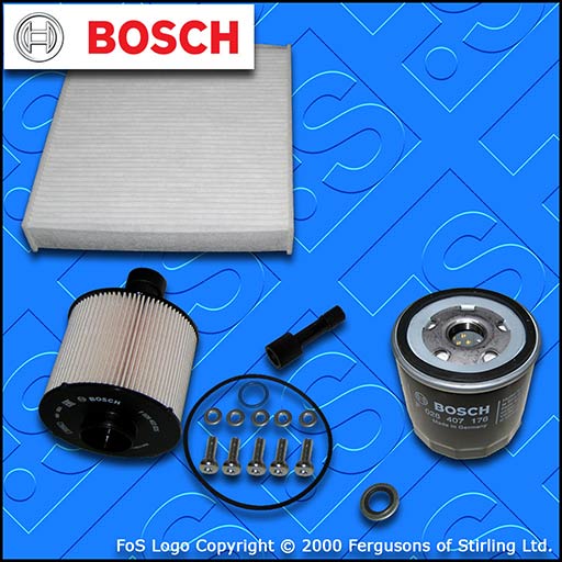 SERVICE KIT for RENAULT CLIO MK4 1.5 DCI BOSCH OIL FUEL CABIN FILTER (2012-2019)