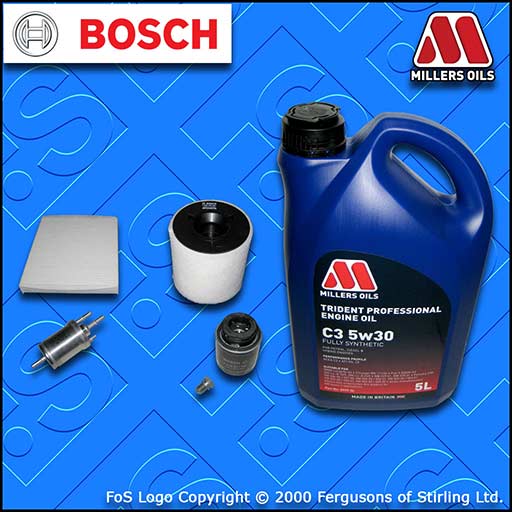 SERVICE KIT for AUDI A1 1.4 TFSI CAXA OIL AIR FUEL CABIN FILTER +OIL (2010-2010)