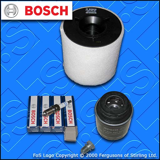 SERVICE KIT for SKODA RAPID (NH) 1.2 TSI BOSCH OIL AIR FILTERS PLUGS (2012-2015)