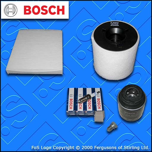 SERVICE KIT for AUDI A1 1.2 TFSI BOSCH OIL AIR CABIN FILTERS PLUGS (2010-2010)