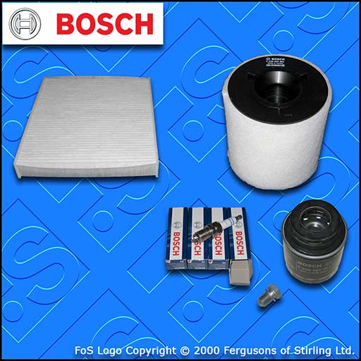 SERVICE KIT for AUDI A1 1.2 TFSI BOSCH OIL AIR CABIN FILTERS PLUGS (2010-2015)