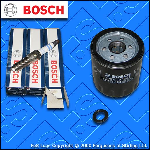 SERVICE KIT for FORD C-MAX 1.0 ECOBOOST BOSCH OIL FILTER SPARK PLUGS (2012-2019)