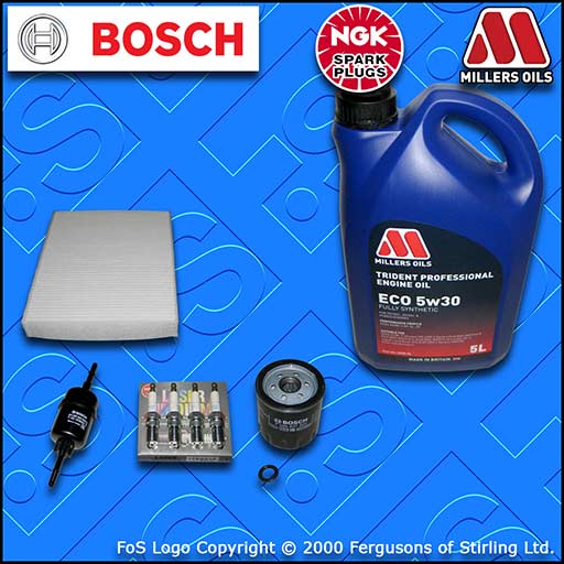 SERVICE KIT for FORD FIESTA MK6 ST150 OIL FUEL CABIN FILTER PLUGS +OIL 2004-2008
