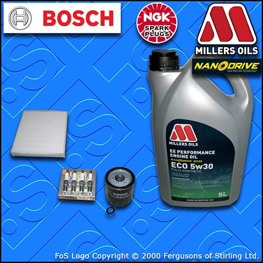 SERVICE KIT for FORD S-MAX 2.0 OIL CABIN FILTER PLUGS +5w30 EE OIL (2006-2014)
