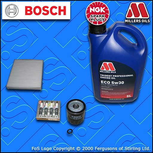 SERVICE KIT for FORD S-MAX 2.0 OIL CABIN FILTER PLUGS +5w30 LL OIL (2006-2014)