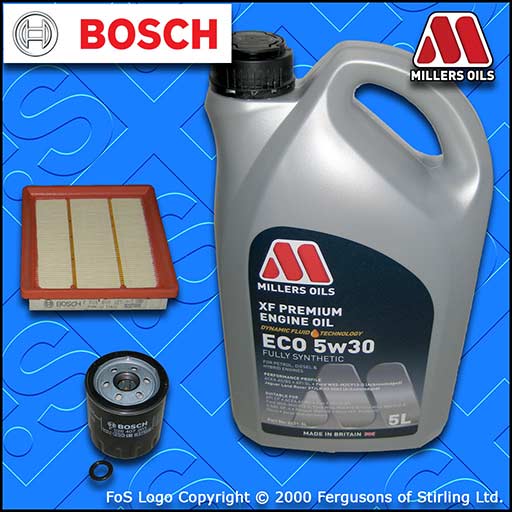 SERVICE KIT for FORD FIESTA MK6 ST150 OIL AIR FILTER +5L MILLERS OIL (2004-2008)