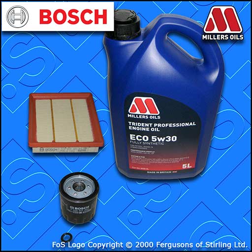 SERVICE KIT for FORD FIESTA MK6 ST150 OIL AIR FILTER +5L MILLERS OIL (2004-2008)