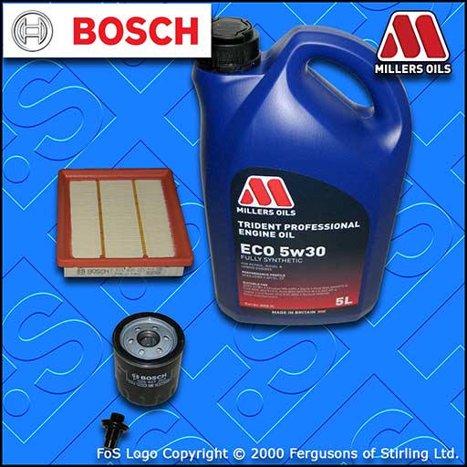 SERVICE KIT for FORD FIESTA MK6 ST150 OIL AIR FILTER +5L MILLERS OIL (2004-2008)