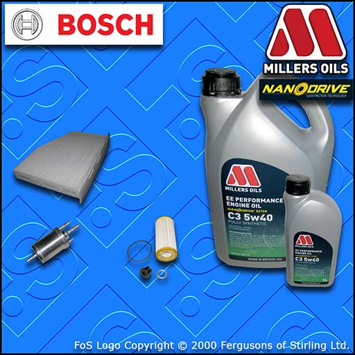 SERVICE KIT VW SCIROCCO 2.0 TSI CULA CULC OIL FUEL CABIN FILTER +OIL (2013-2017)