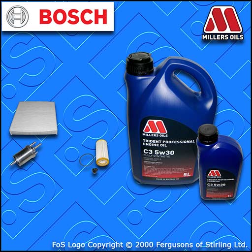 SERVICE KIT for AUDI A1 1.8 TFSI OIL FUEL CABIN FILTER +C3 5w30 OIL (2015-2018)