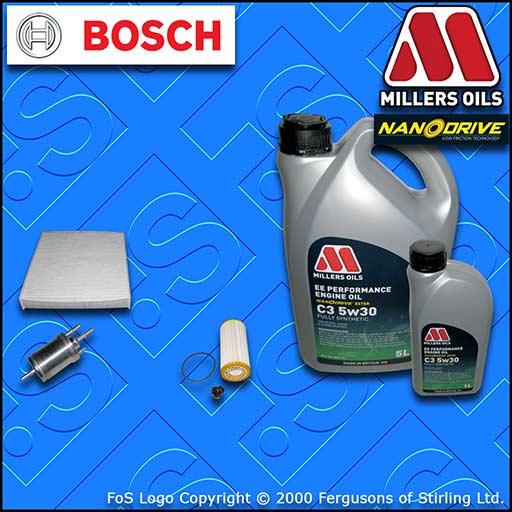 SERVICE KIT for AUDI A1 1.8 TFSI OIL FUEL CABIN FILTER +EE 5w30 OIL (2015-2018)