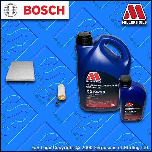 SERVICE KIT for AUDI A1 1.8 TFSI OIL CABIN FILTER with C3 5w30 OIL (2015-2018)