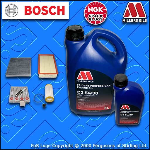 SERVICE KIT for VW GOLF MK7 5G 2.0 R OIL AIR CABIN FILTER PLUGS +OIL (2016-2020)