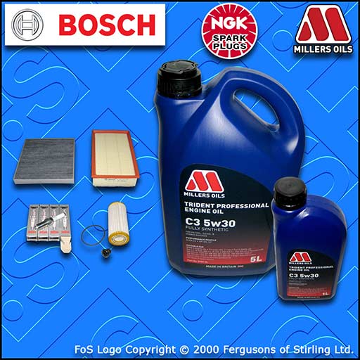SERVICE KIT for SEAT ATECA KH 2.0 TSI OIL AIR CABIN FILTERS PLUGS +OIL 2017-2020