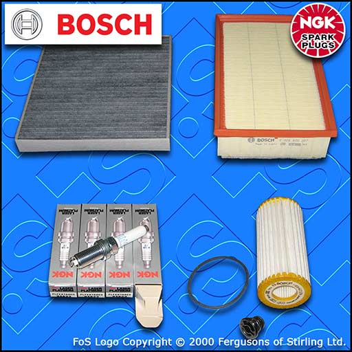 SERVICE KIT for VW GOLF MK7 5G 2.0 R BOSCH OIL AIR CABIN FILTERS PLUGS SUMP PLUG