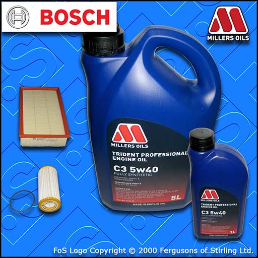 SERVICE KIT for AUDI A3 (8V) S3 QUATTRO BOSCH OIL AIR FILTERS +OIL (2012-2019)