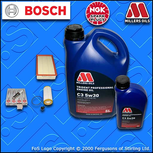 SERVICE KIT for VW GOLF MK7 (5G) 2.0 R BOSCH OIL AIR FILTER PLUGS SUMP PLUG +OIL