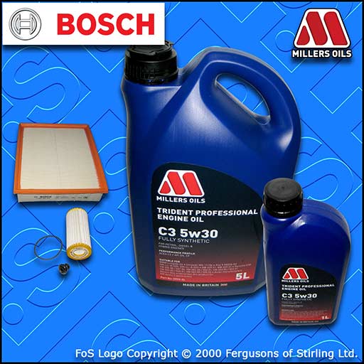 SERVICE KIT for AUDI A1 1.8 TFSI OIL AIR FILTER with C3 5w30 OIL (2015-2018)