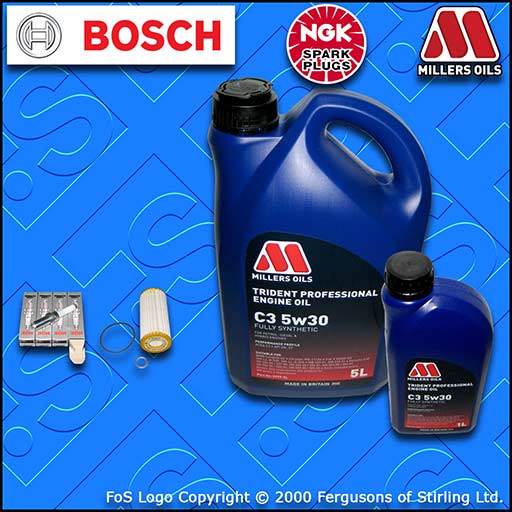 SERVICE KIT for VW SCIROCCO 2.0 TSI CULA CULC OIL FILTER PLUGS +OIL (2013-2017)