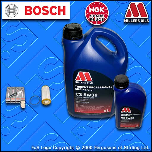 SERVICE KIT for AUDI A3 8V S3 QUATTRO CJXC OIL FILTER PLUGS +5w30 OIL 2012-2016