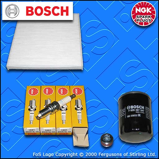 SERVICE KIT for FIAT 500 (312) 1.2 OIL CABIN FILTER SUMP PLUG PLUGS (2010-2011)