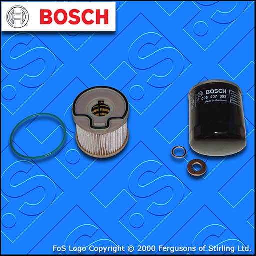 SERVICE KIT for PEUGEOT 206 2.0 HDI OIL FUEL FILTERS BOSCH (1999-2001)