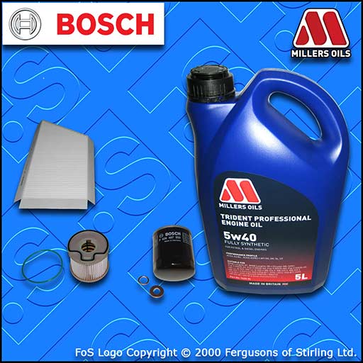 SERVICE KIT for PEUGEOT 206 2.0 HDI OIL FUEL CABIN FILTERS BOSCH +OIL 1999-2001