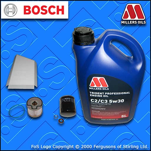 SERVICE KIT for PEUGEOT 206 2.0 HDI OIL FUEL CABIN FILTERS BOSCH +OIL 1999-2001