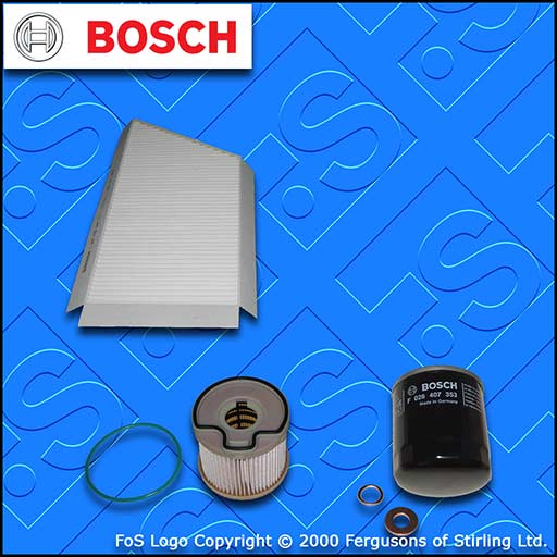 SERVICE KIT for PEUGEOT 206 2.0 HDI OIL FUEL CABIN FILTERS BOSCH (1999-2001)