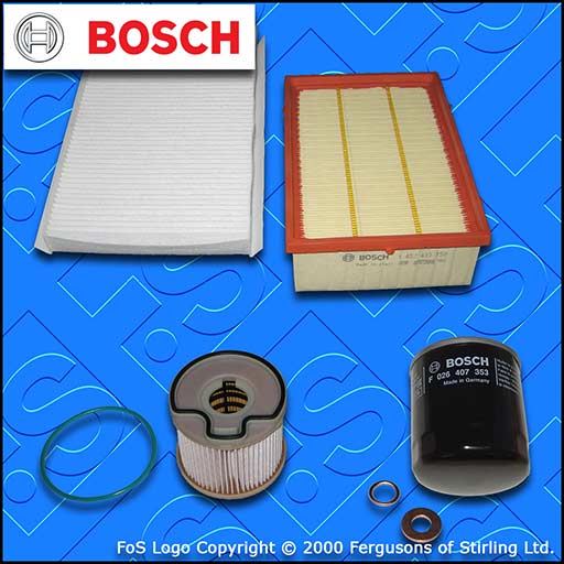 SERVICE KIT for PEUGEOT 307 2.0 HDI 8V OIL AIR FUEL CABIN FILTER BOSCH 2000-2001