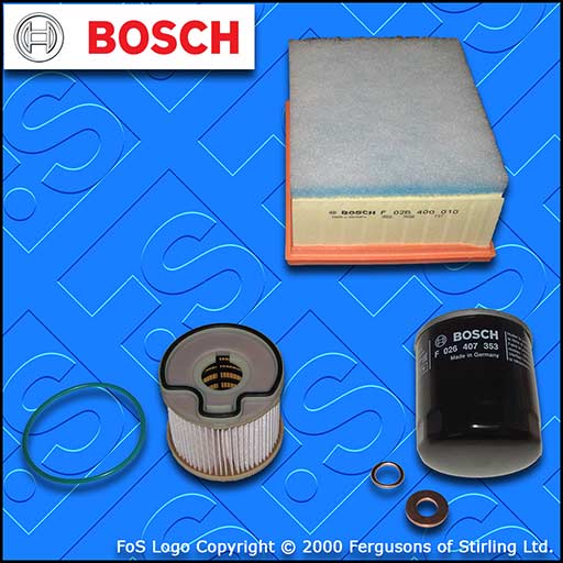 SERVICE KIT for PEUGEOT 206 2.0 HDI OIL AIR FUEL FILTERS BOSCH (1999-2001)
