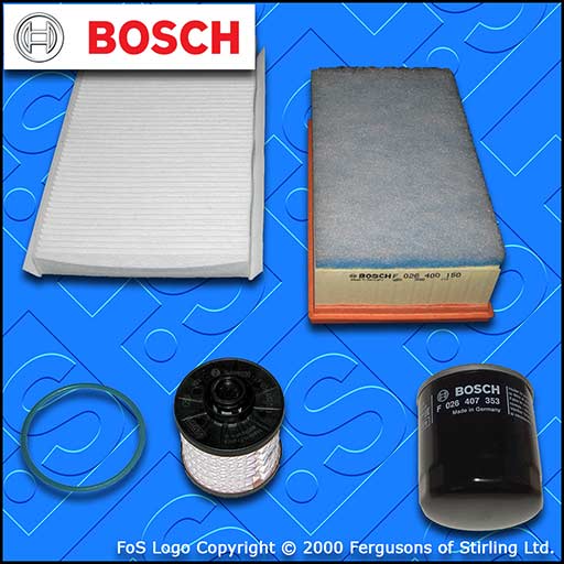 SERVICE KIT for DS DS4 2.0 BLUEHDI BOSCH OIL AIR FUEL CABIN FILTERS (2015-2019)