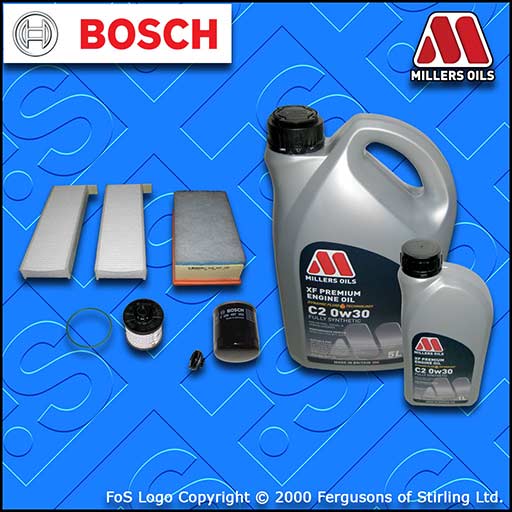 SERVICE KIT for PEUGEOT 3008 2.0 BLUEHDI OIL AIR FUEL CABIN FILTER+OIL 2014-2016