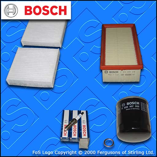 SERVICE KIT for DS DS3 1.2 VTI BOSCH OIL AIR CABIN FILTERS PLUGS (2015-2019)