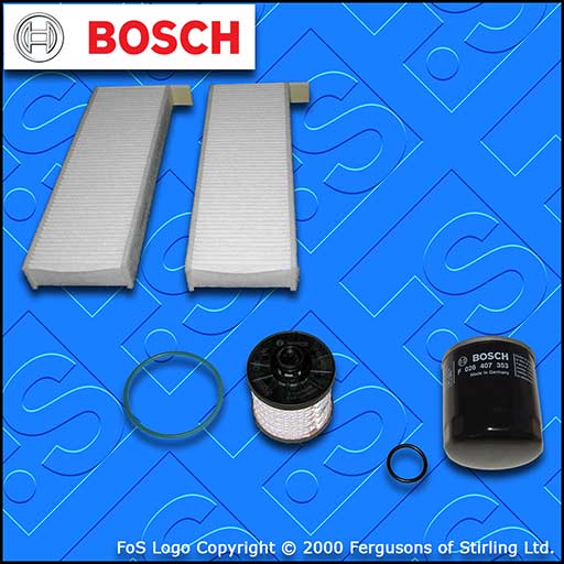 SERVICE KIT for PEUGEOT 3008 2.0 BLUEHDI OIL FUEL CABIN FILTERS (2014-2016)