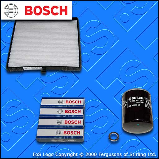 SERVICE KIT for HYUNDAI i10 1.2 BOSCH OIL CABIN FILTERS SPARK PLUGS (2008-2013)