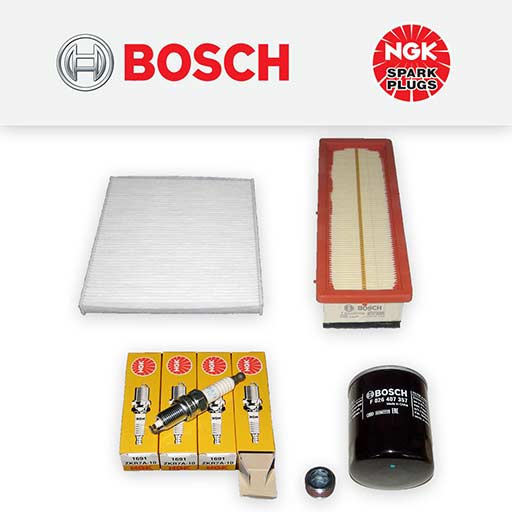 Bosch Full Service Kit For Ford KA 1.2 (2008-2017) - Oil, Filters, Plugs