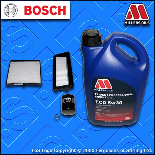 SERVICE KIT for HYUNDAI i10 1.2 BOSCH OIL AIR CABIN FILTERS +OIL (2008-2013)