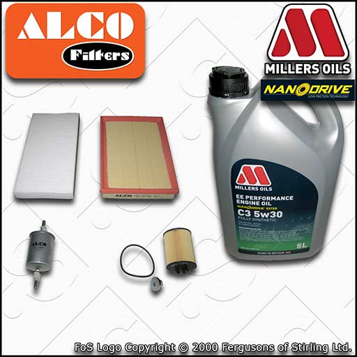 SERVICE KIT for VAUXHALL TIGRA 1.4->19MA9234 OIL AIR FUEL CABIN FILTER+OIL 04-07