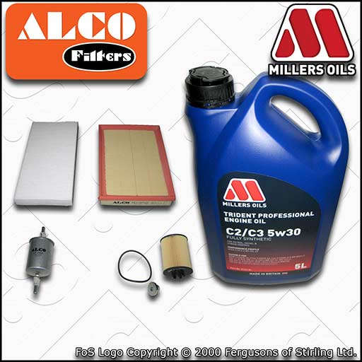 SERVICE KIT for VAUXHALL TIGRA 1.4->19MA9234 OIL AIR FUEL CABIN FILTER+OIL 04-07