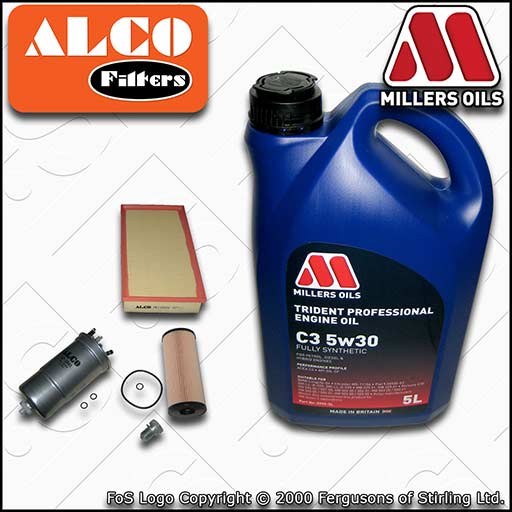 SERVICE KIT for AUDI A3 (8L) 1.9 TDI ALCO OIL AIR FUEL FILTERS +OIL (1996-2003)