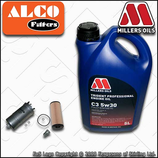 SERVICE KIT for VW NEW BEETLE 1.9 TDI OIL FUEL FILTER +C3 5w30 OIL (1998-2010)