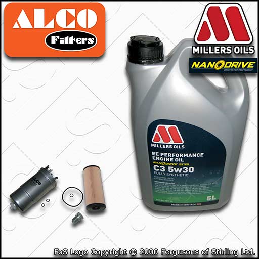 SERVICE KIT for VW NEW BEETLE 1.9 TDI OIL FUEL FILTER +EE 5w30 OIL (1998-2010)